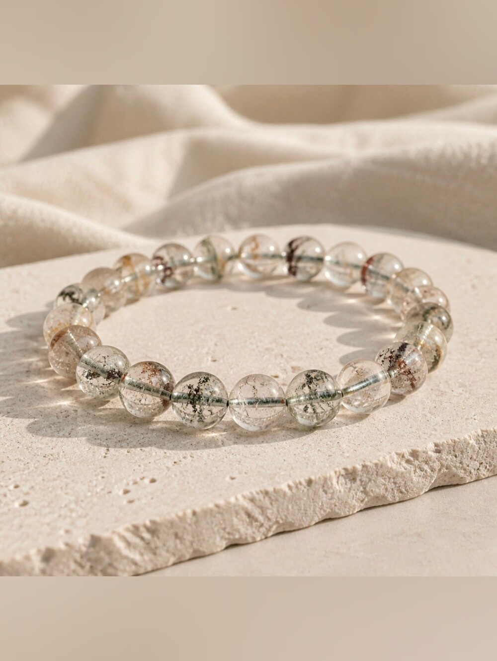 Natural Garden Quartz Beaded Stretch Bracelet 8mm